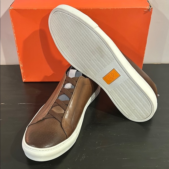 Martin Dingman Brown Leather Loafers with White Sole - Picture 4 of 5